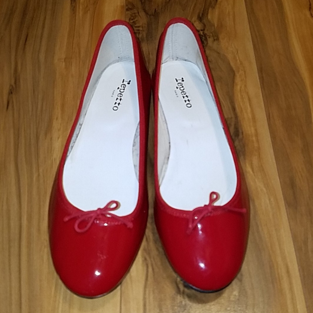 Repetto Red Patent Flat Shoes
